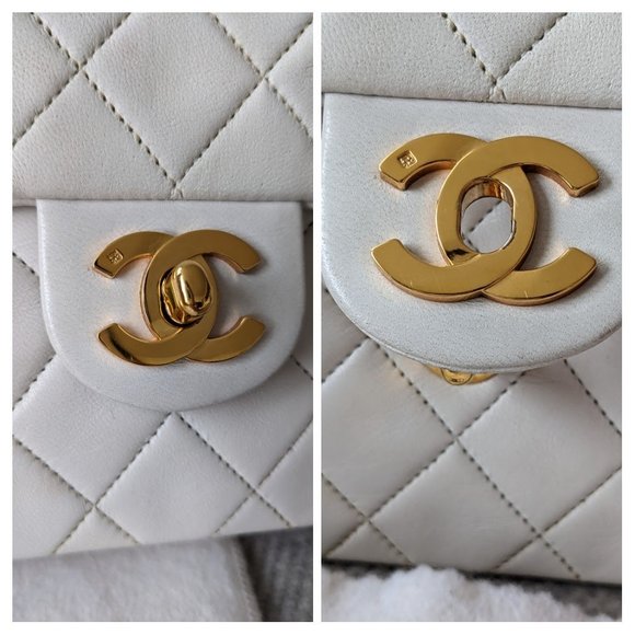 Chanel classic mini flap bag white and gold - Picture 11 of 12
